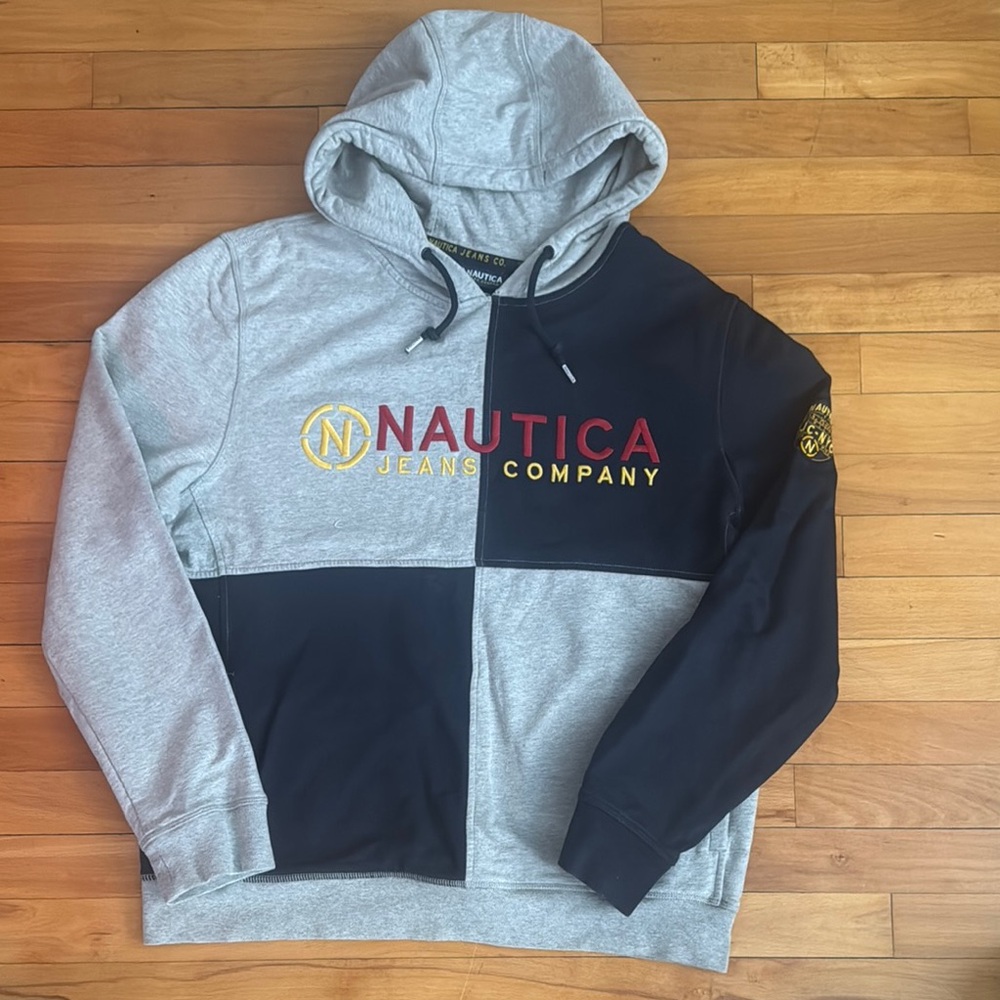 Nautica Gray and Black Hoodie